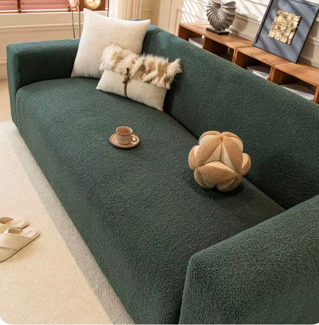 Housse de Canapé Extensible en Peluche Épaisse