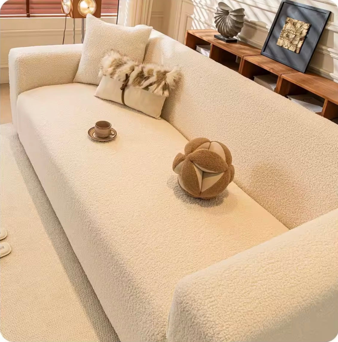 Housse de Canapé Extensible en Peluche Épaisse