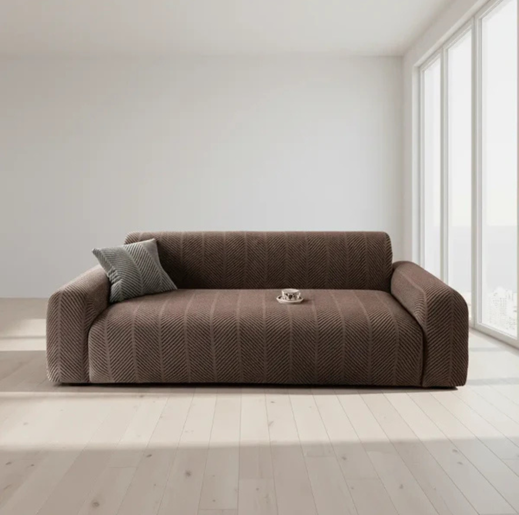 Housse de Canapé Extensible Texturée Géométrique