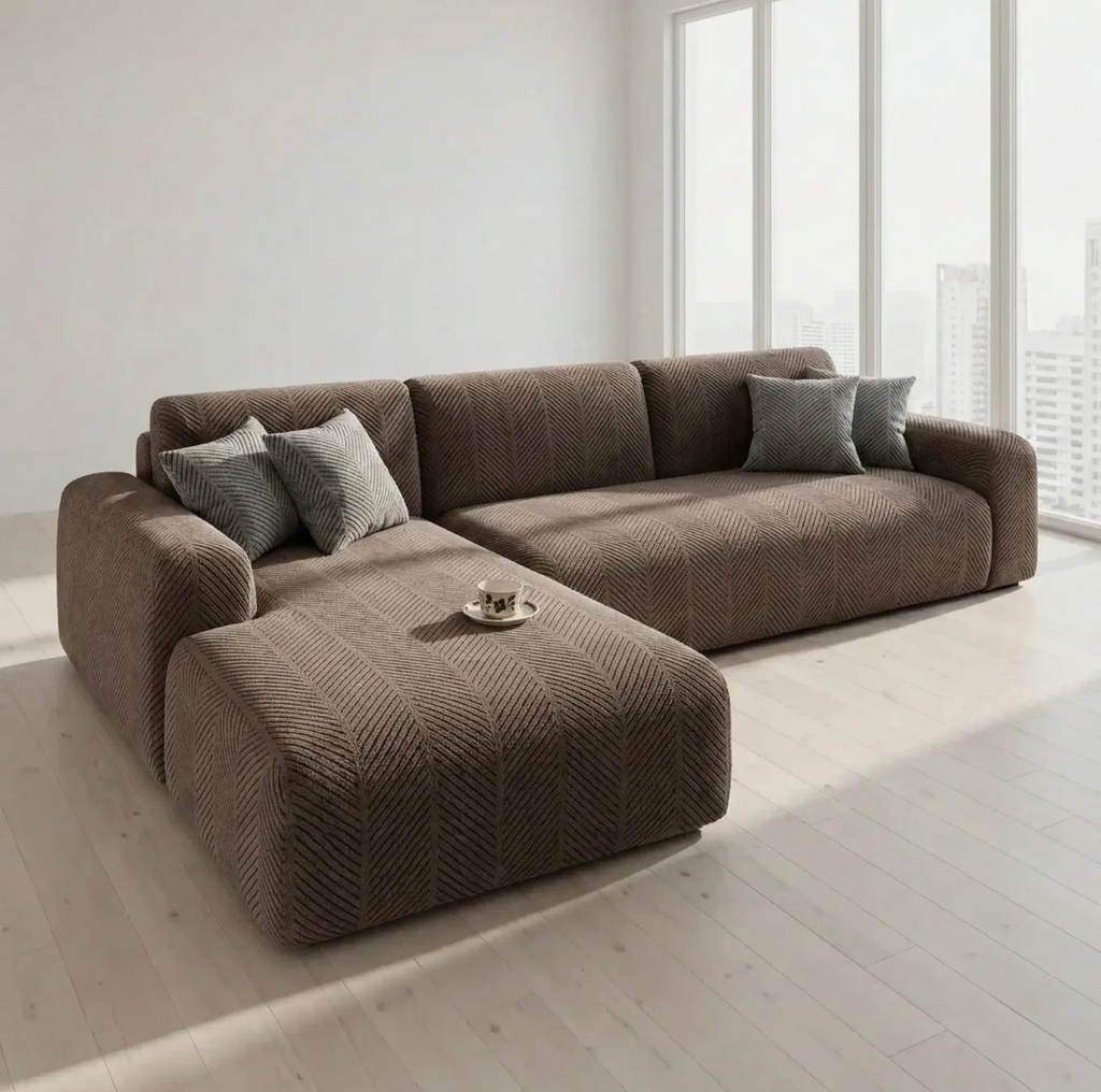 Housse de Canapé Extensible Texturée Géométrique