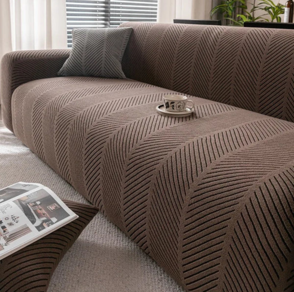 Housse de Canapé Extensible Texturée Géométrique