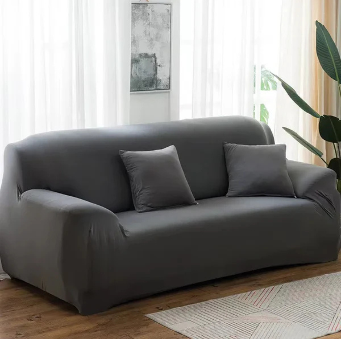 Housse de Canapé et Fauteuil Extensible Unie