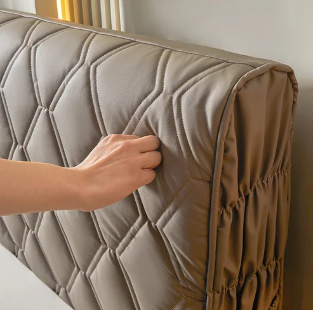 Housse de Tête de Lit Matelassée Effet Cuir