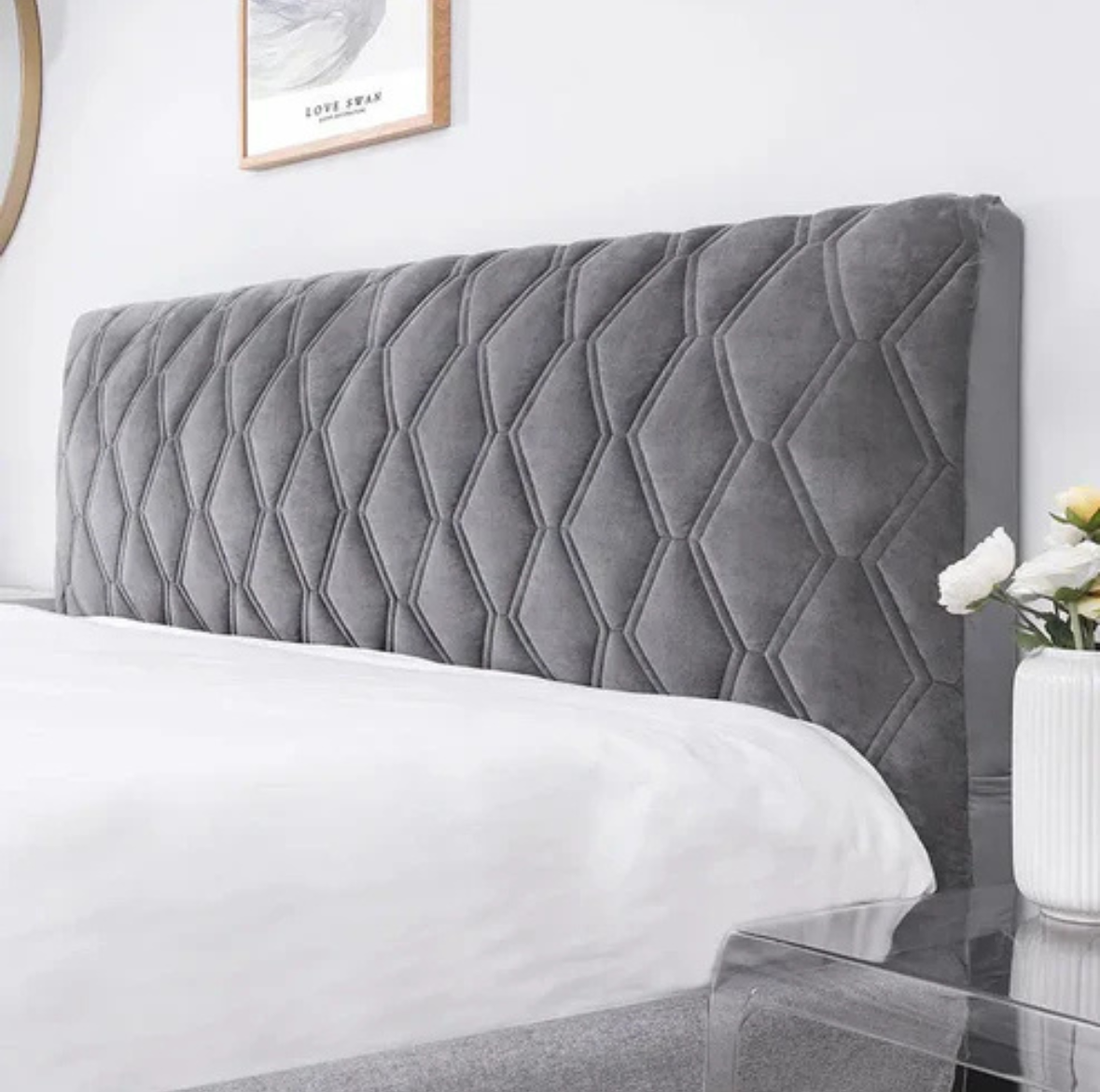 Housse de Tête de Lit Matelassée à Relief Géométrique
