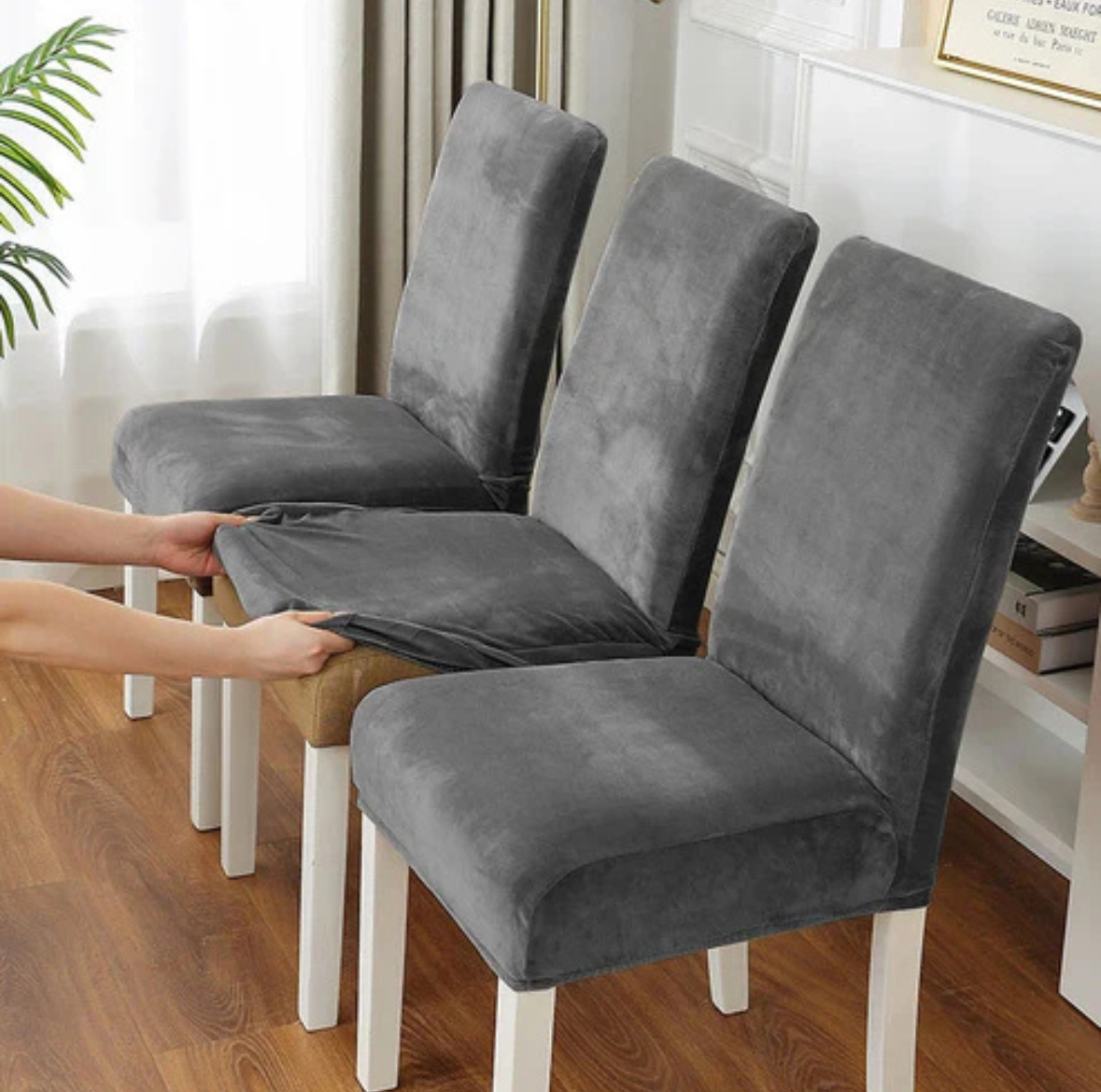 Housse de Chaise en Velours Doux Extensible