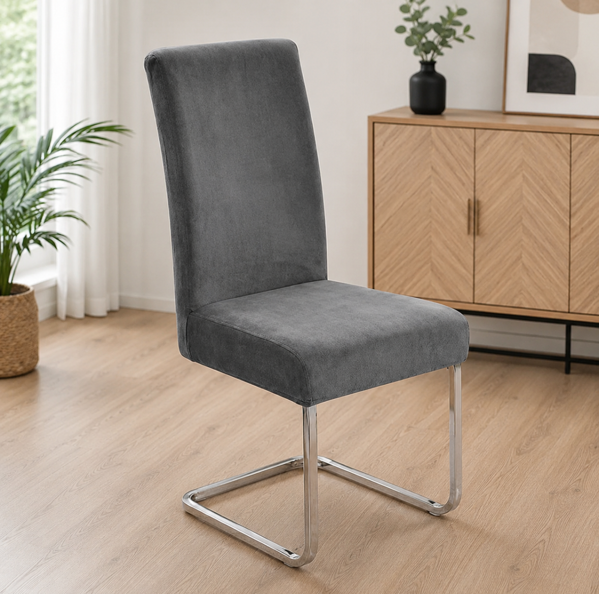 Housse de Chaise en Velours Doux Extensible