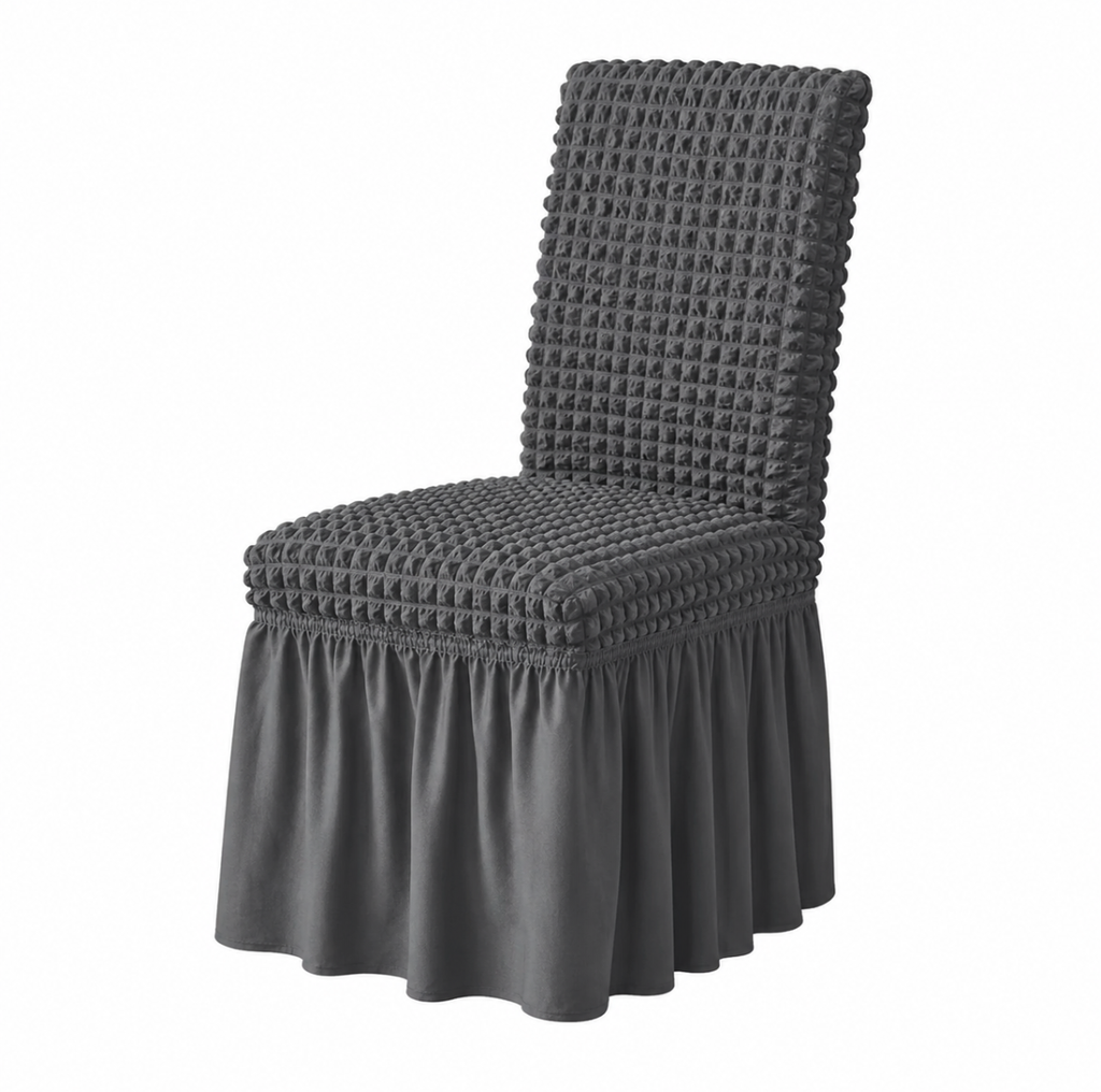 Housse de Chaise Extensible à Jupe Plissée