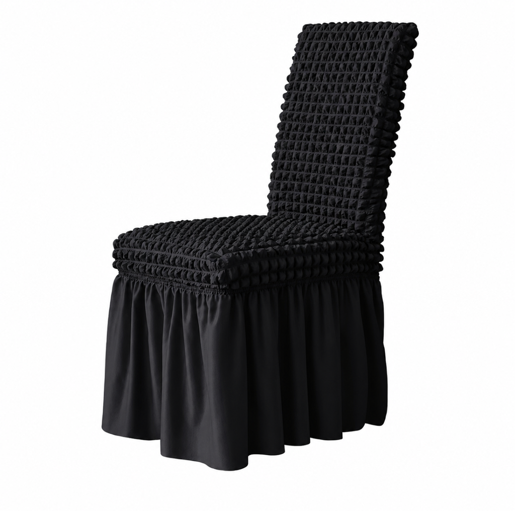 Housse de Chaise Extensible à Jupe Plissée