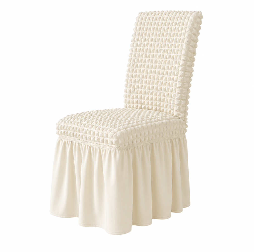 Housse de Chaise Extensible à Jupe Plissée