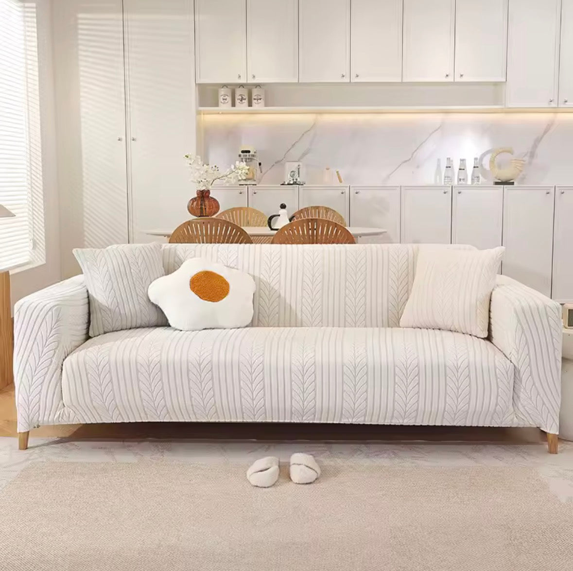 Housse de Canapé Jacquard Extensible Antidérapante