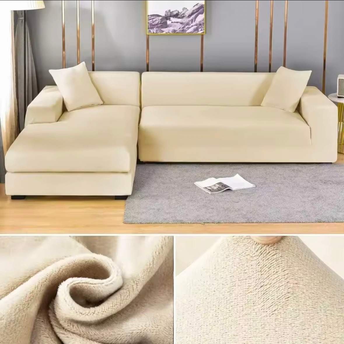 Housse de Canapé Extensible Velours Confort
