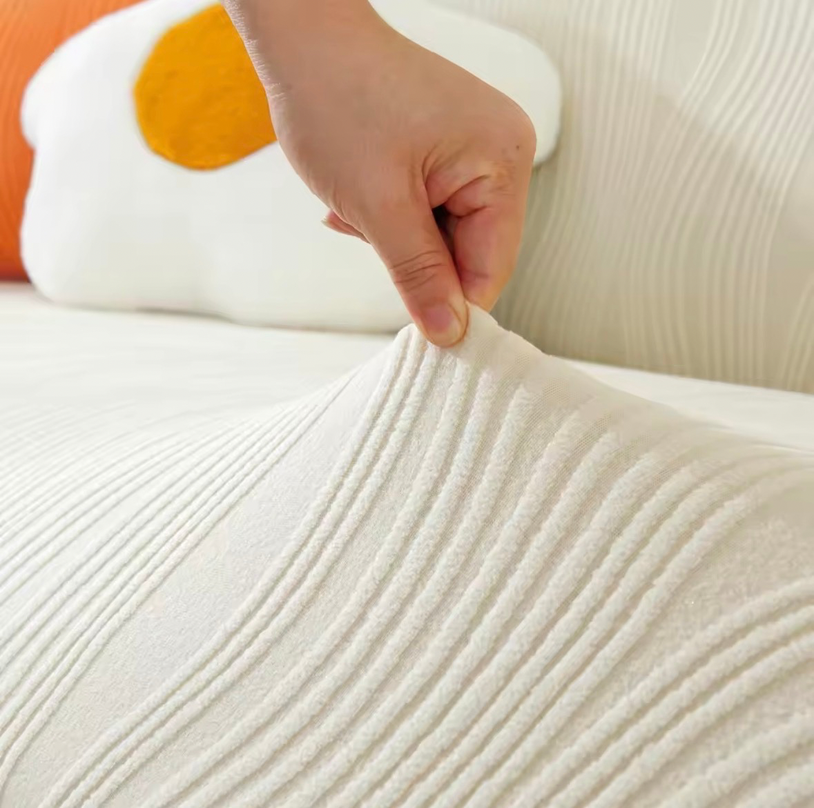 Housse de Canapé Texturée Extensible Élégante