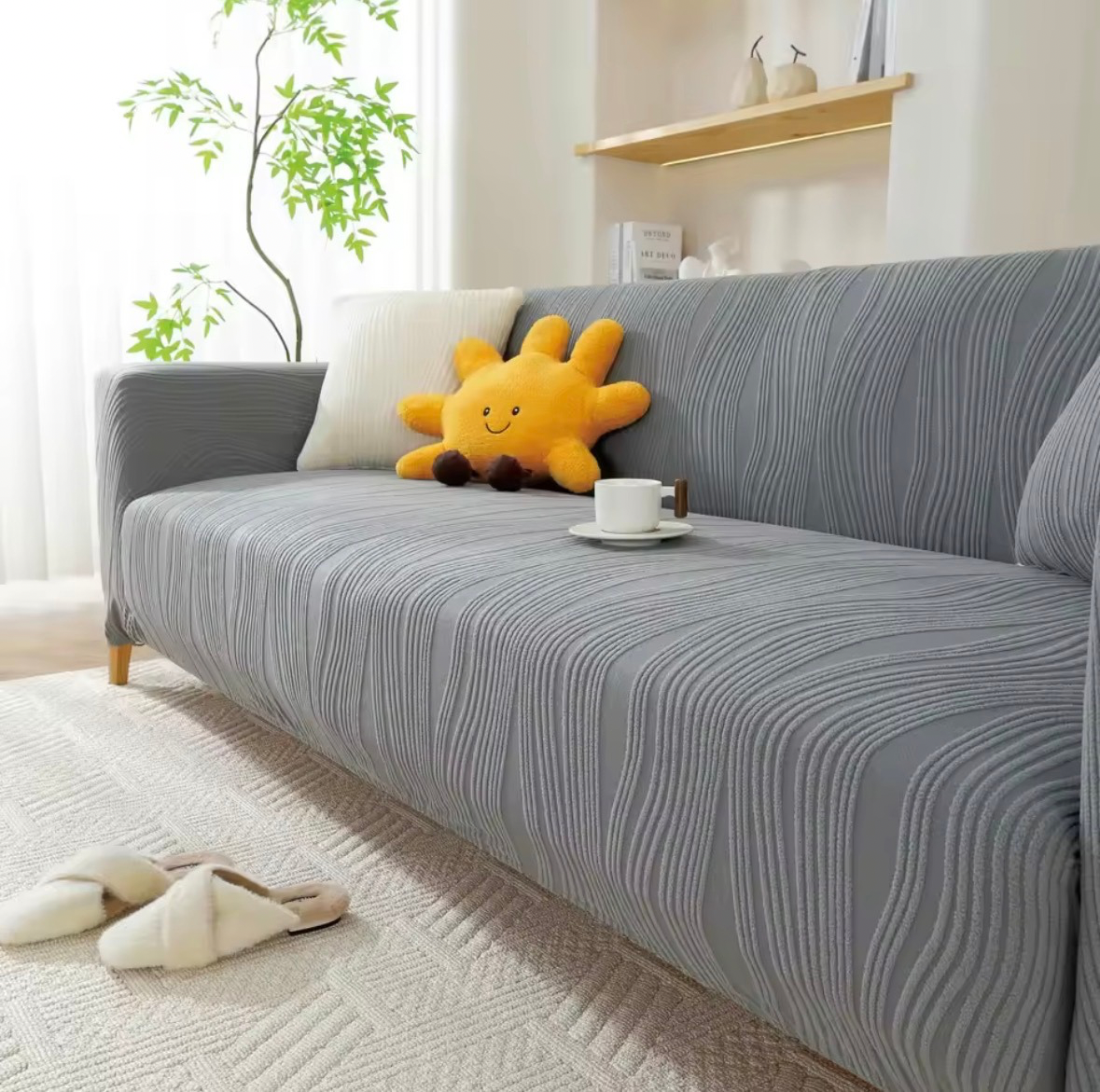 Housse de Canapé Texturée Extensible Élégante